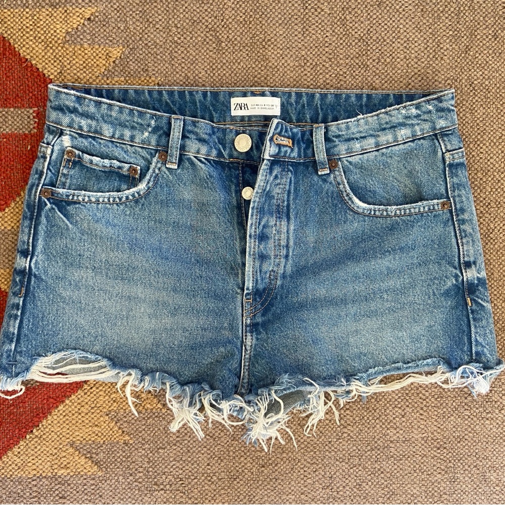 Zara High Waisted Denim Shorts